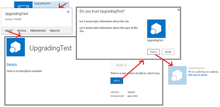 Immediate app upgrade process