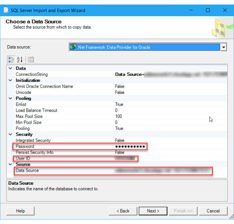 Connettersi a Oracle con il provider .NET