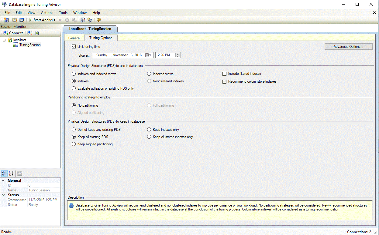 Opzioni di ottimizzazione per gli indici columnstore nell'Ottimizzazione guidata motore di database