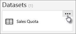 Screenshot che mostra l'utente che seleziona l'opzione puntini di sospensione per il set di dati.