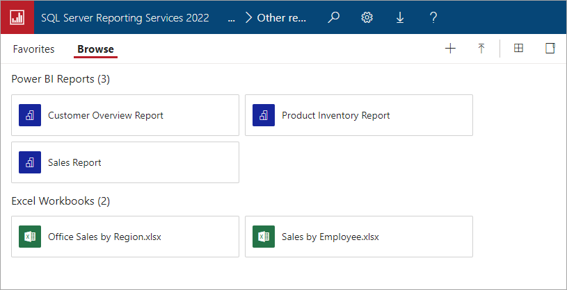 Screenshot della sezione Report di Power BI Desktop e la sezione Cartelle di lavoro di Excel.