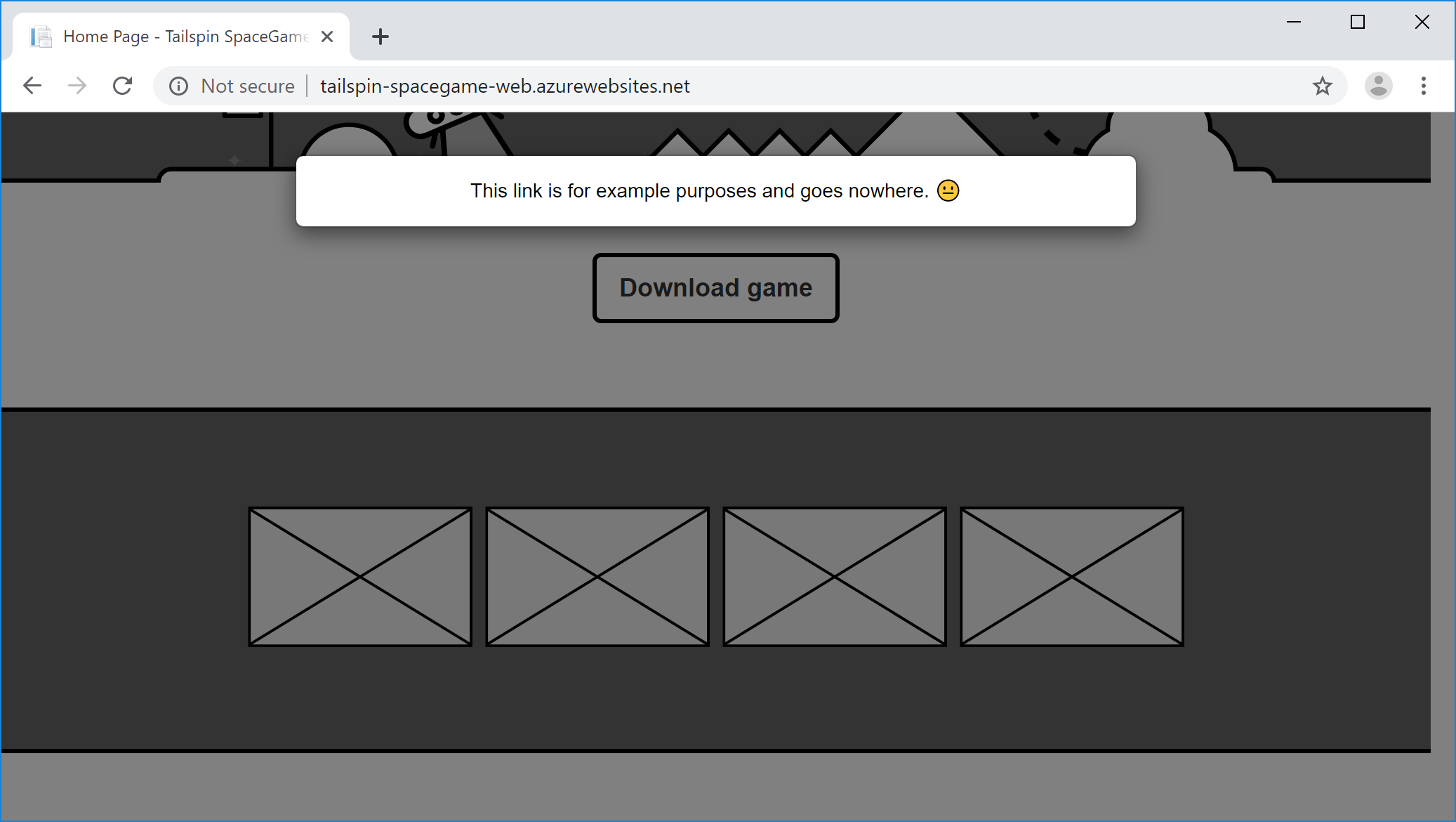 Screenshot of a browser showing the Download game modal window on the Space Game website.