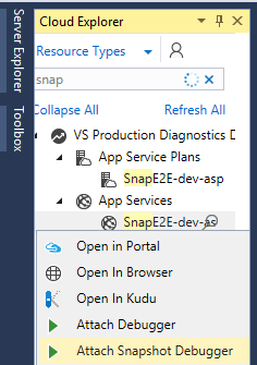 Avviare Snapshot Debugger