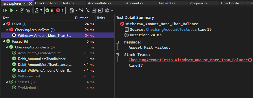 Esplora unit test