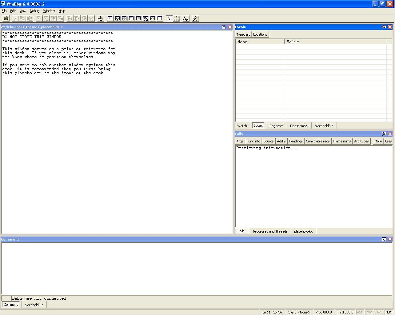 Screenshot del tema Standard.reg in Strumenti di debug per Windows.