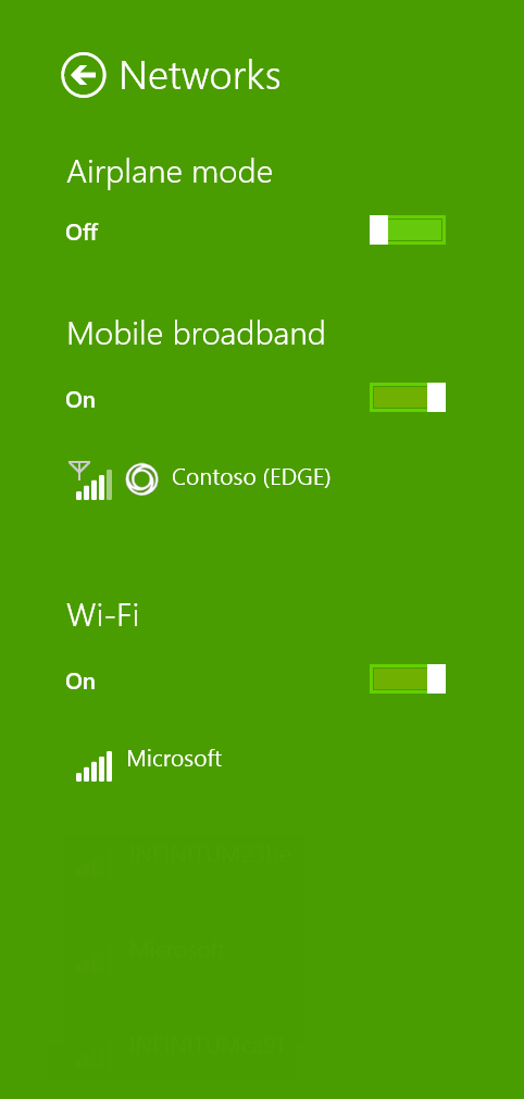 Screenshot dell'avvio di un'app mobile broadband con Windows Gestione connessioni.