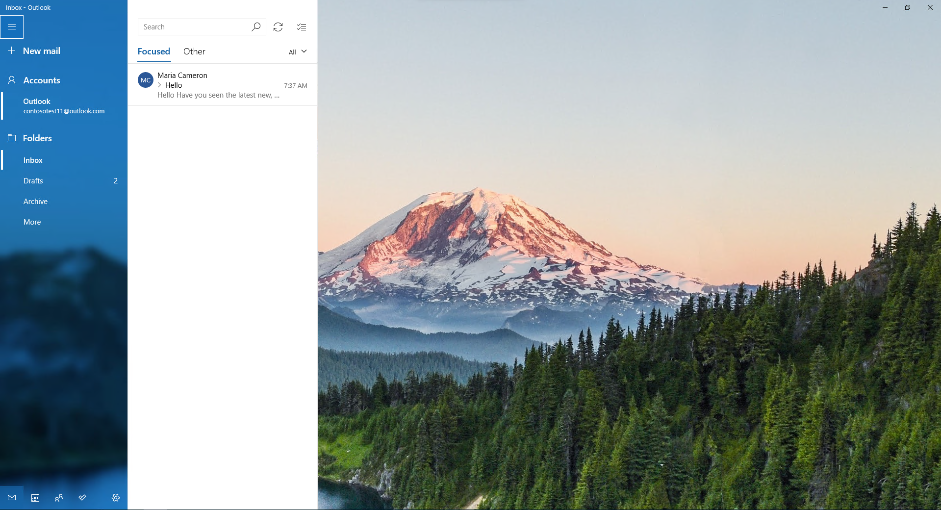 screenshot dell'app di Windows Mail