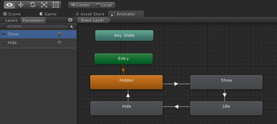 Controller di animazione Unity