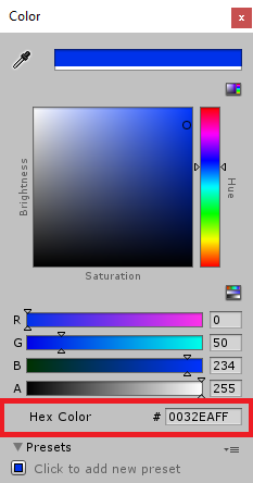 Aggiornare il colore in blu.