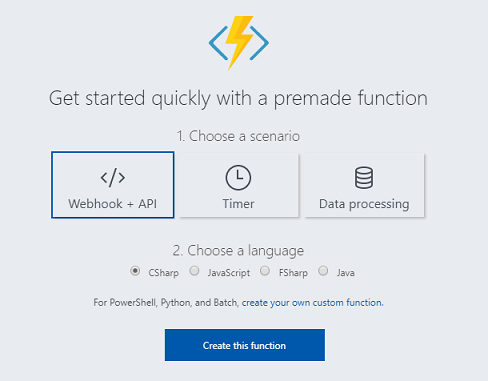 Selezionare csharp web hook