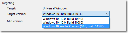 Modificare l'SDK di destinazione in Visual Studio