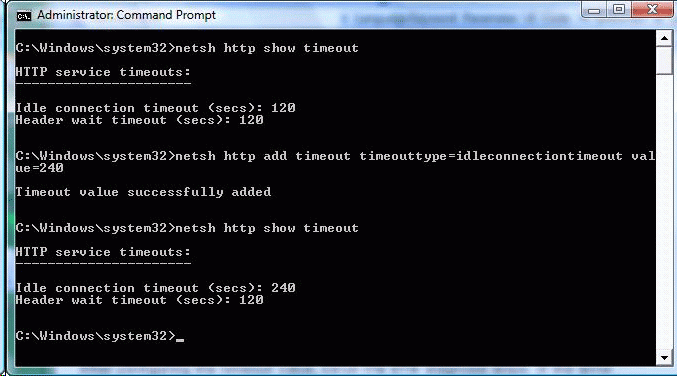 finestra di comando http netsh