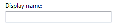 Screenshot di una casella di testo con etichetta Nome visualizzato 