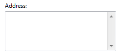 Screenshot di una casella di testo Indirizzo 