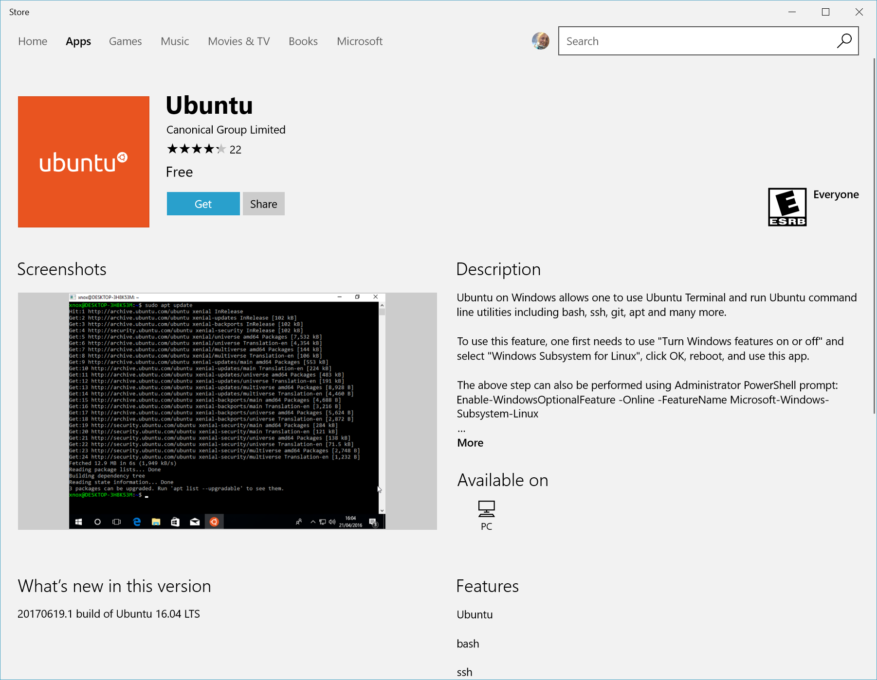 Distribuzioni di Linux in Microsoft Store