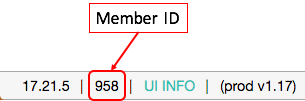 Screenshot that explains how sellers can find their member ID in console by navigating to the Monetization Dashboard and looking for the ID at the bottom of the screen.