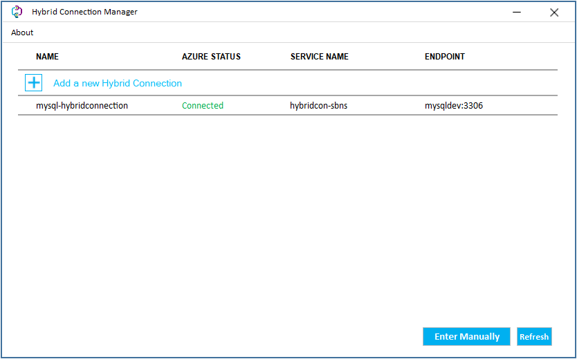 Screenshot of Hybrid Connections.