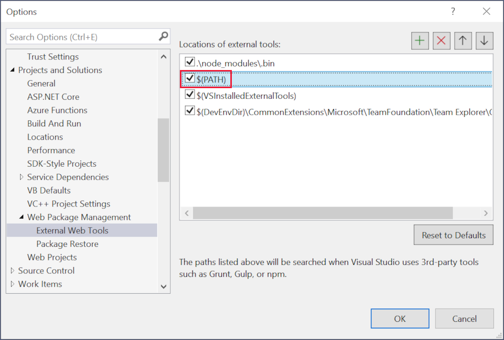 Visual Studio の構成