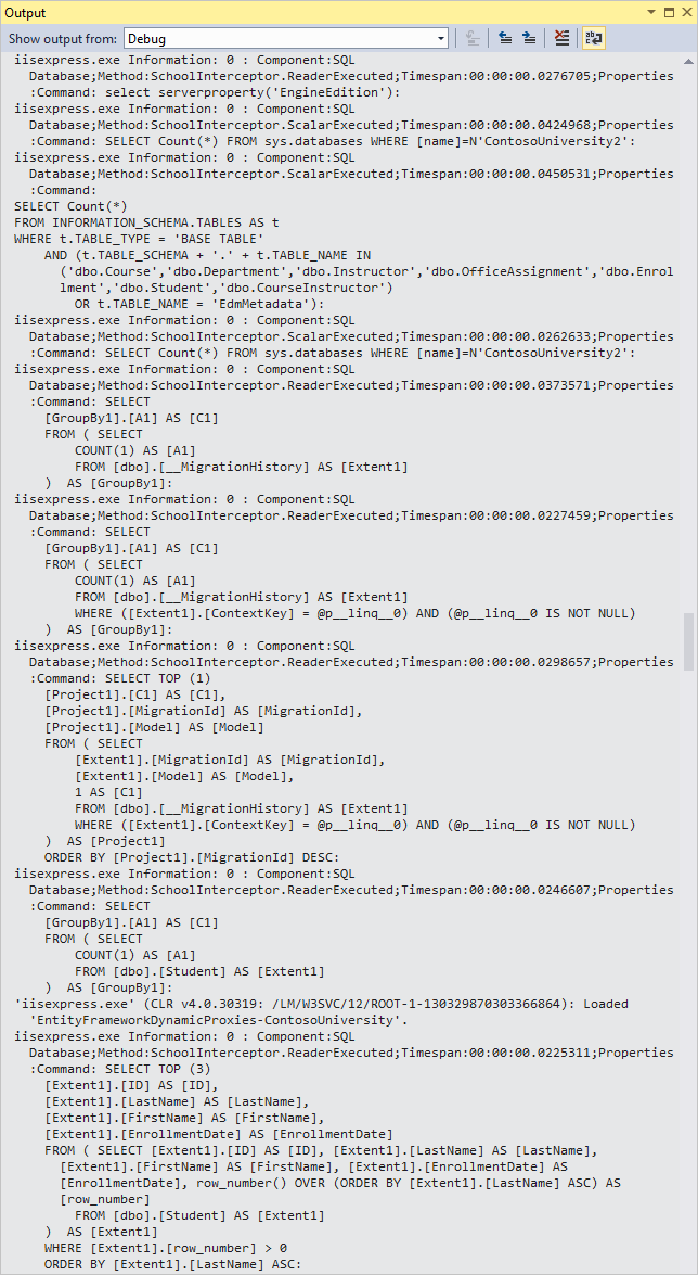 Logging for normal query