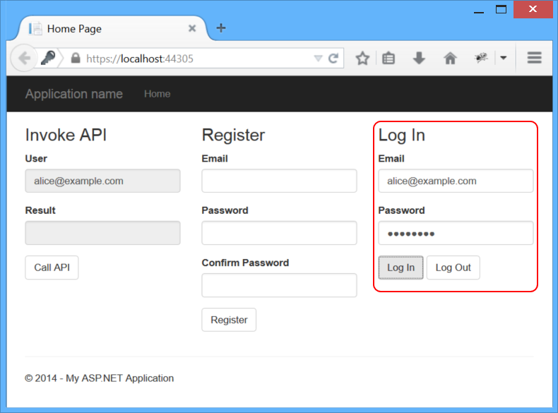 Image of log in section