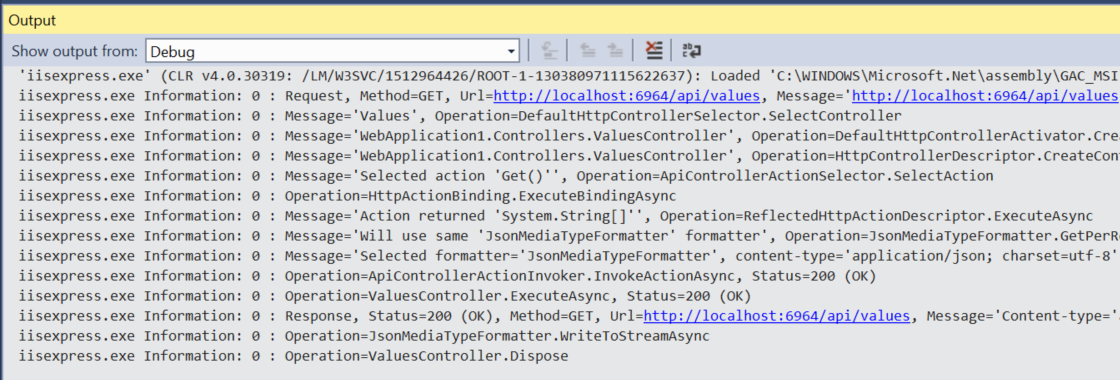 Image of trace statements