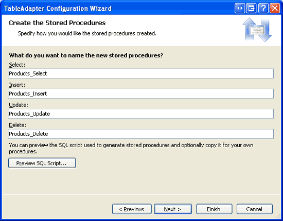 Rename the Stored Procedures