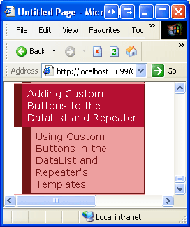 The Site Map Now Includes the Entry for the Custom Buttons Tutorial