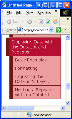 新しい ASP.NET ページを含むようにサイト マップを更新する