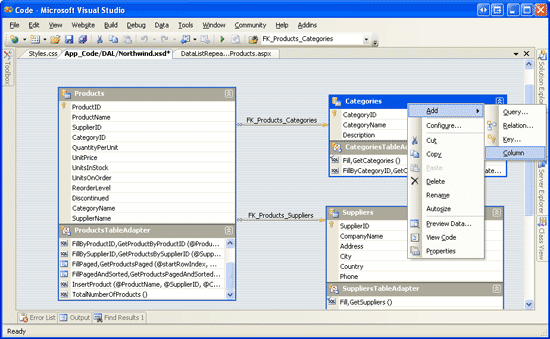 CategoriesDataSource に新しい列を追加する