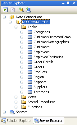 データベース サーバーの Northwind データベースへの接続を追加する