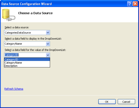 Have the DropDownList Display the CategoryName Field and Use CategoryID as the Value