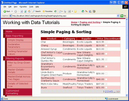 With Paging Enabled, Only a Subset of the Records are Displayed at a Time