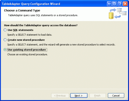 Choose to Use an Existing Stored Procedure