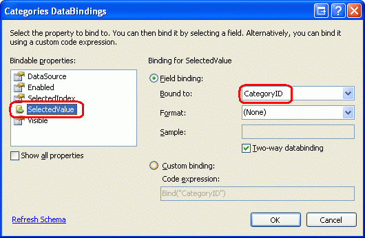 Bind the Product s CategoryID Value to the DropDownList s SelectedValue Property