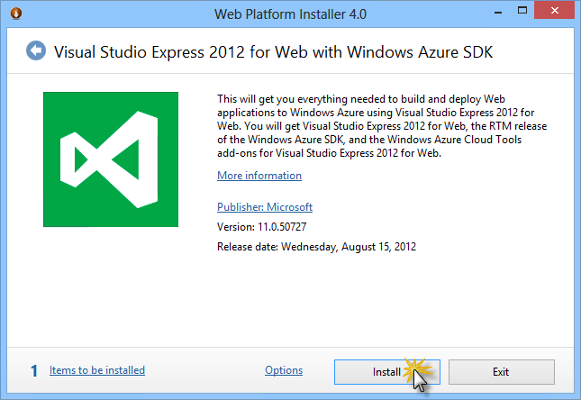 Visual Studio Express をインストールする