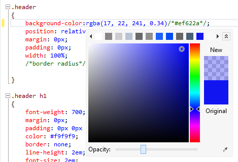 Color picker Opacity