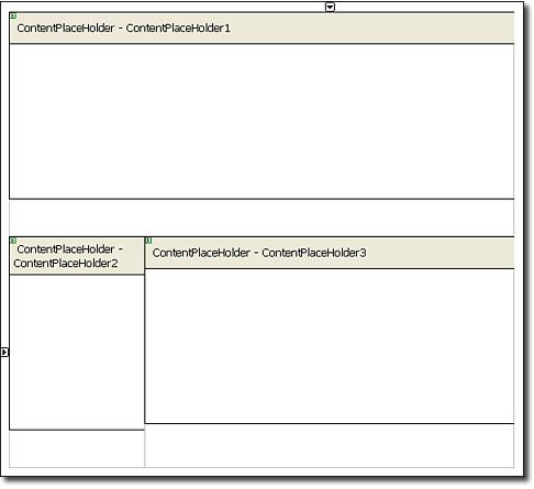 The Master with all ContentPlaceHolder controls. Notice that the cell height for the header cell is now what it should be