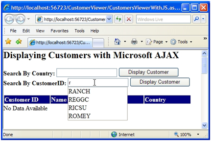 Using the AutoCompleteExtender control.