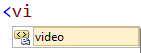 Visual Studio のビデオ スニペットが選択されていることを示すスクリーンショット。