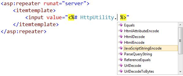 [Java スクリプト文字列エンコード] が選択されていることを示すスクリーンショット。