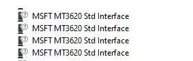 デバイス マネージャーに記載されている MT3620 項目