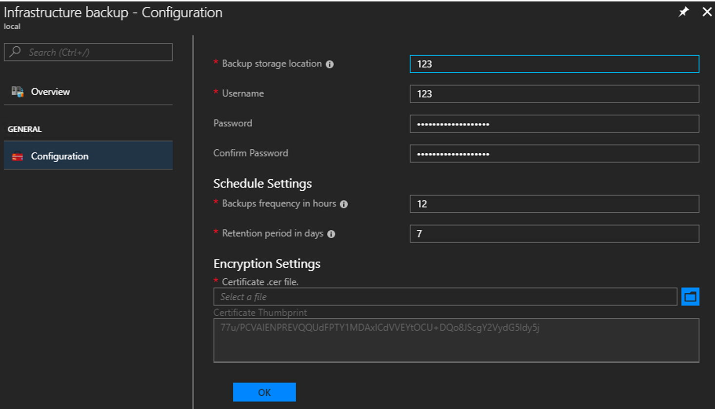 Azure Stack Hub - バックアップ コントローラーの設定