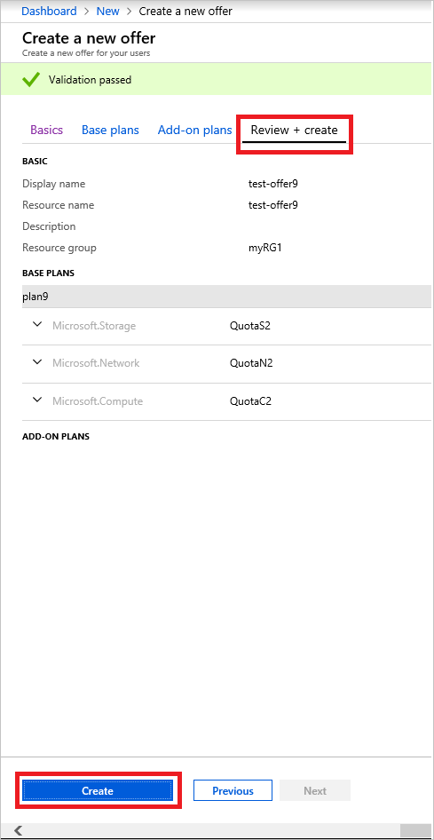 Azure Stack Hub でオファーを確認および作成する