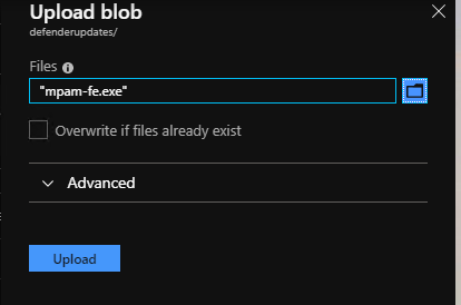 Azure Stack Hub Defender - blob1 のアップロード