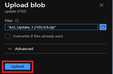 Azure Stack Hub の更新プログラム - BLOB のアップロード