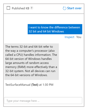 テキスト ボックスにユーザー クエリの例を入力します。