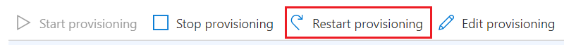 Screenshot of Restart provisioning in the menu bar.