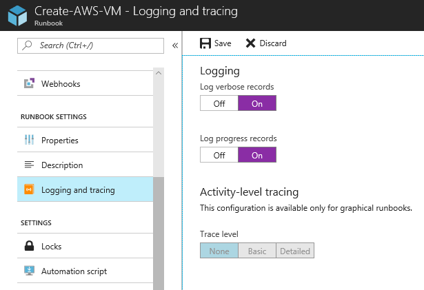 Runbook Logging and Tracing