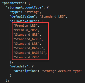 Resource Manager テンプレートのストレージ アカウント リソース SKU