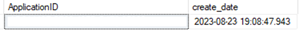 アプリケーション ID の SSMS 出力のスクリーンショット。